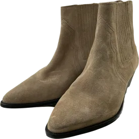 00's Taupe Suede Western Boots by Isabel Marant