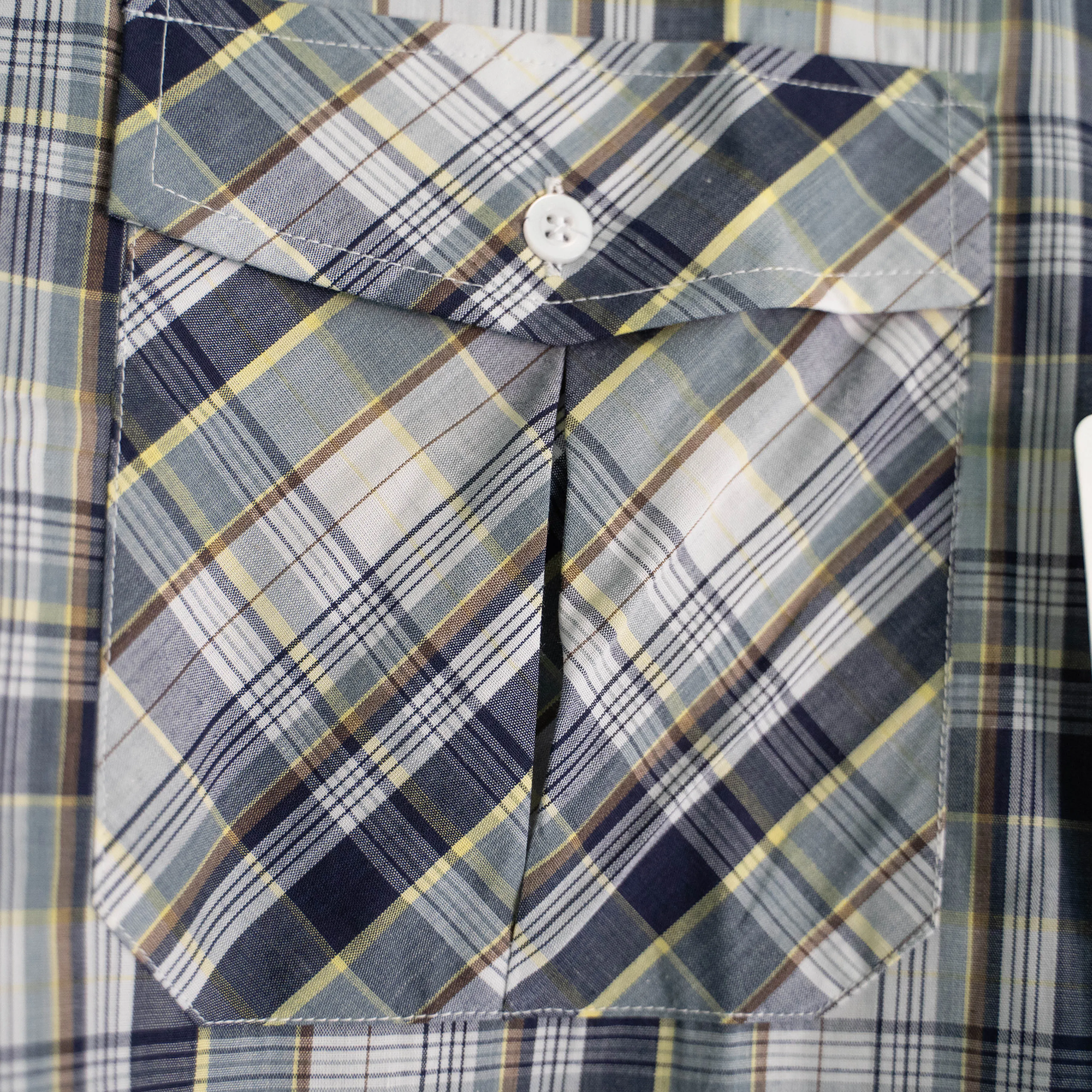 1970-80s  checked long sleeve shirt 'dead stock' -French china-