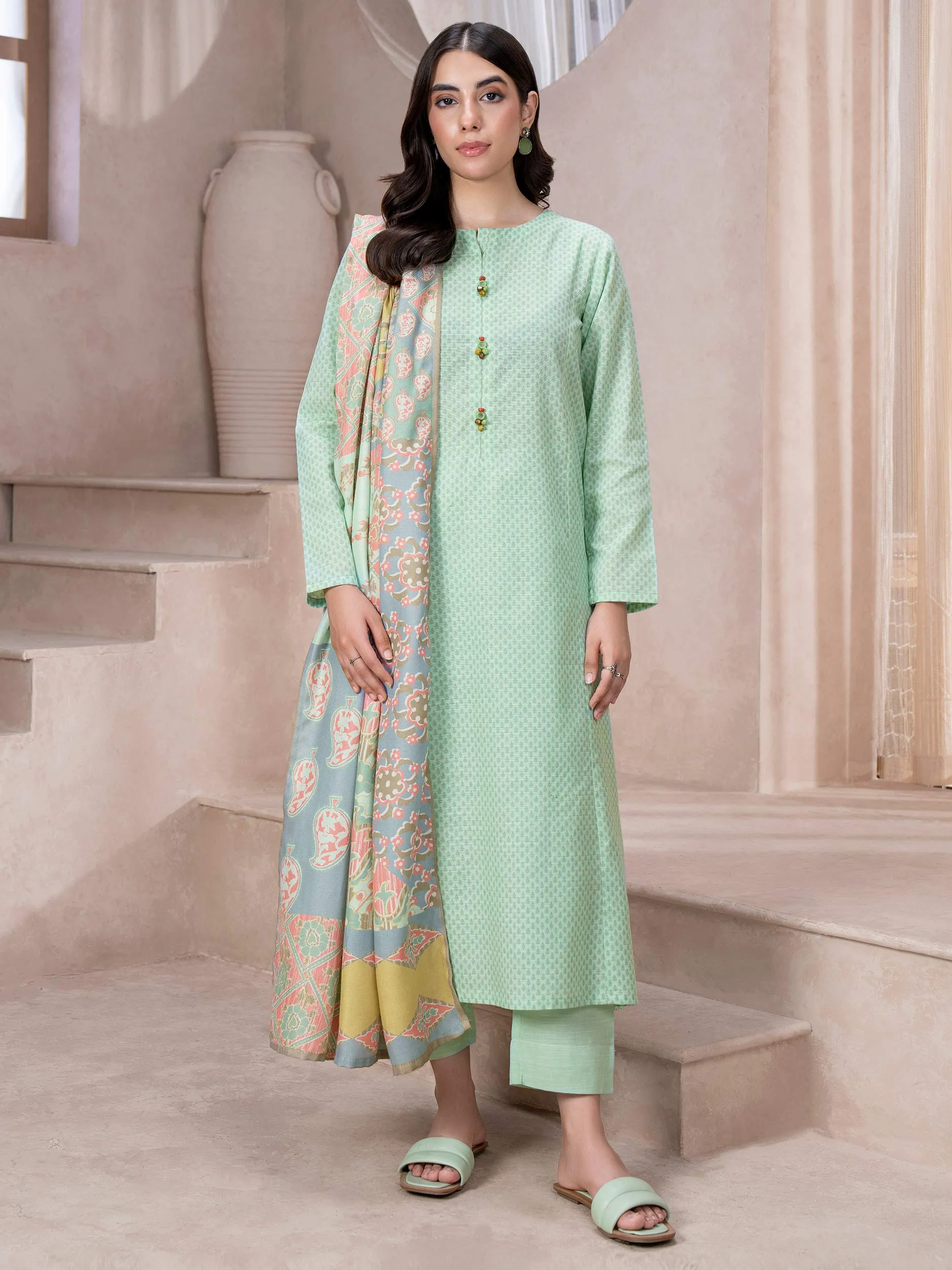 2 Piece Khaddar Suit-Printed (Unstitched)