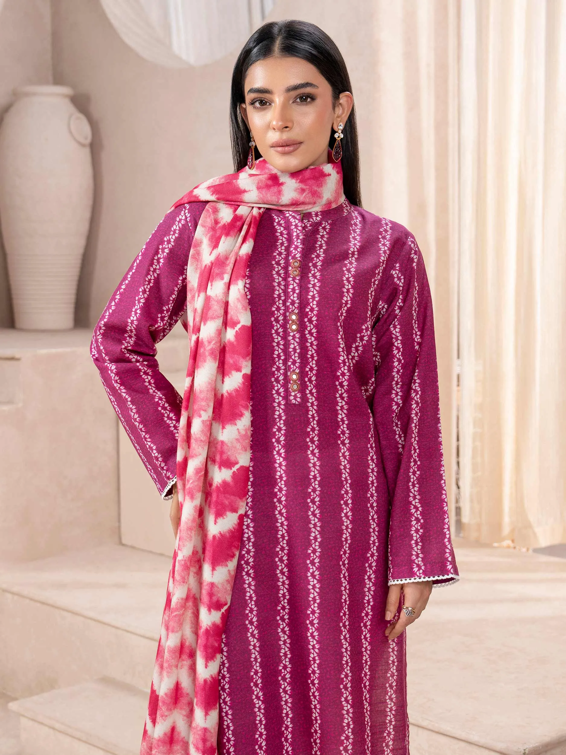 2 Piece Khaddar Suit-Printed (Unstitched)