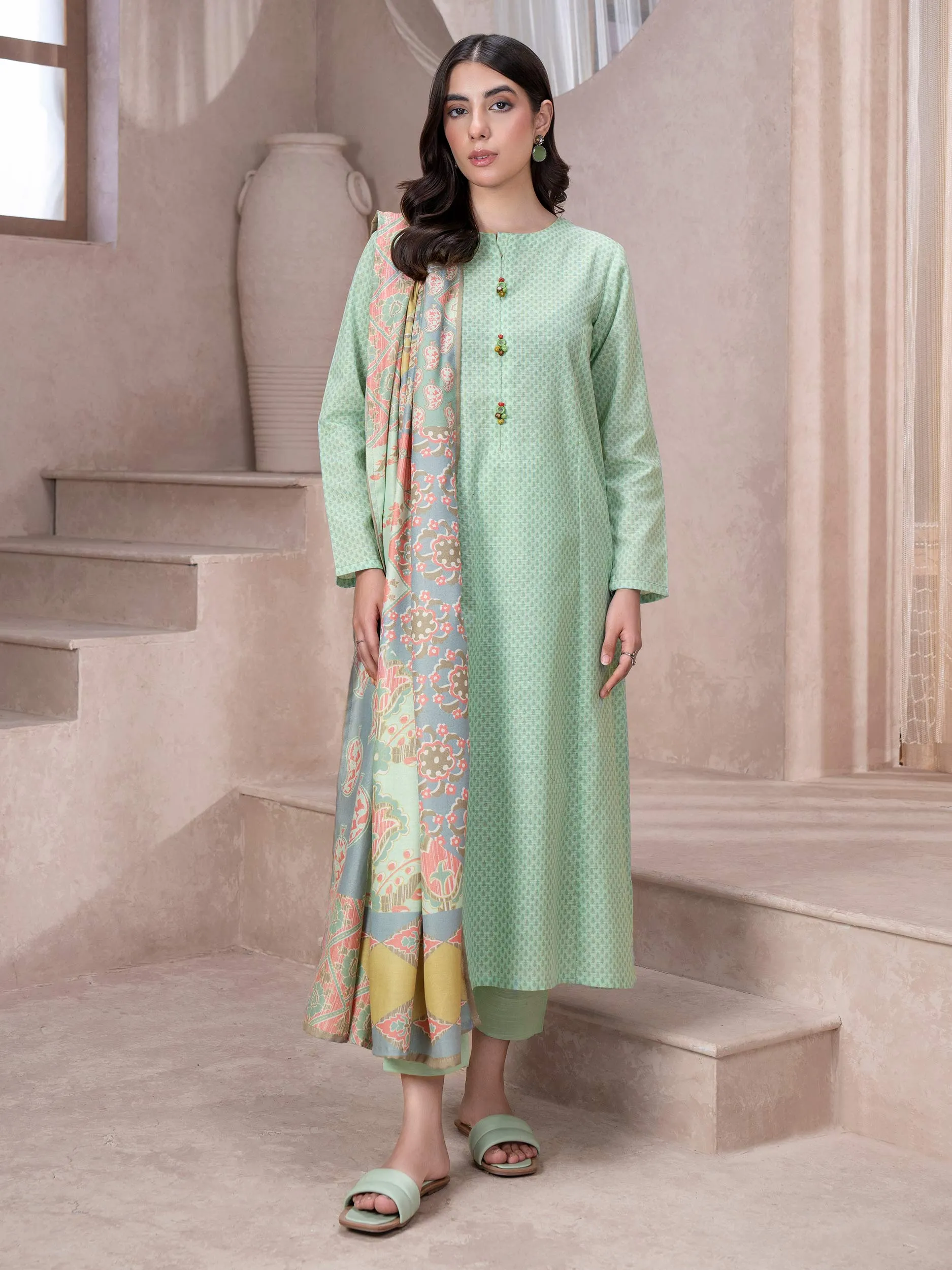 2 Piece Khaddar Suit-Printed (Unstitched)