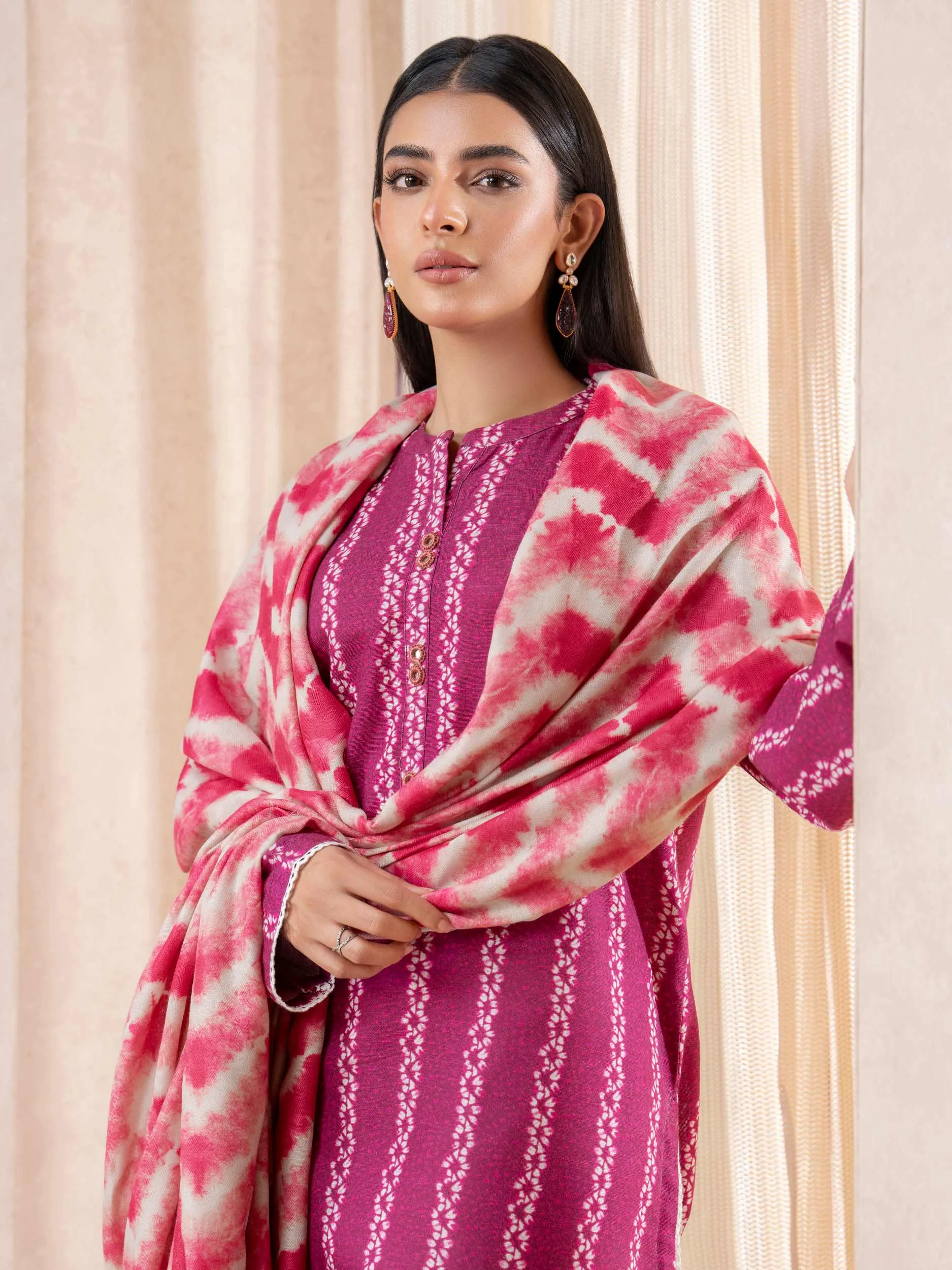 2 Piece Khaddar Suit-Printed (Unstitched)