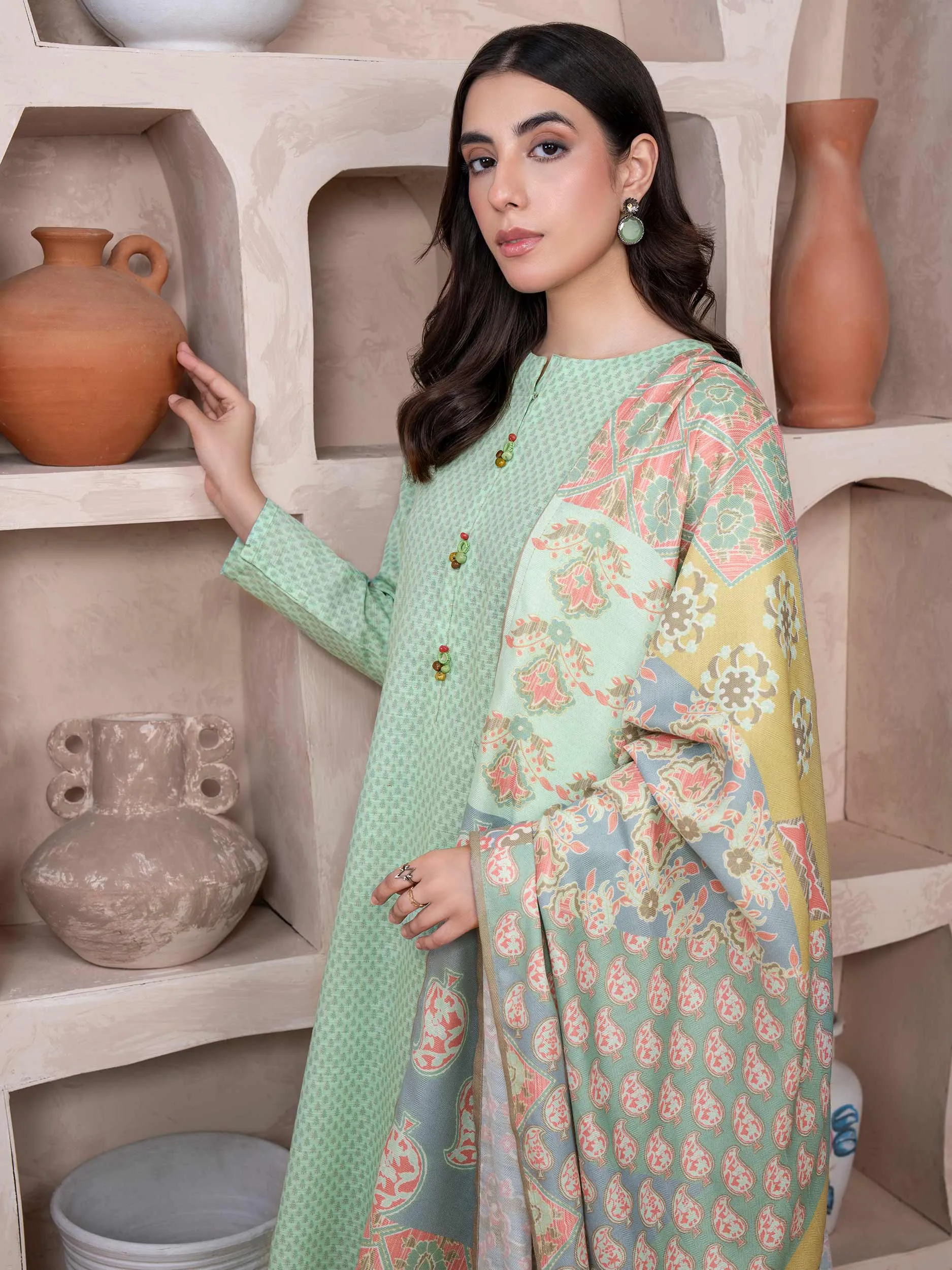 2 Piece Khaddar Suit-Printed (Unstitched)