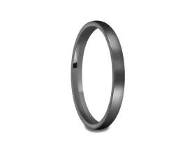 2MM HIGH POLISH GRAY GUNMETAL CLASSIC Tungsten Wedding Band