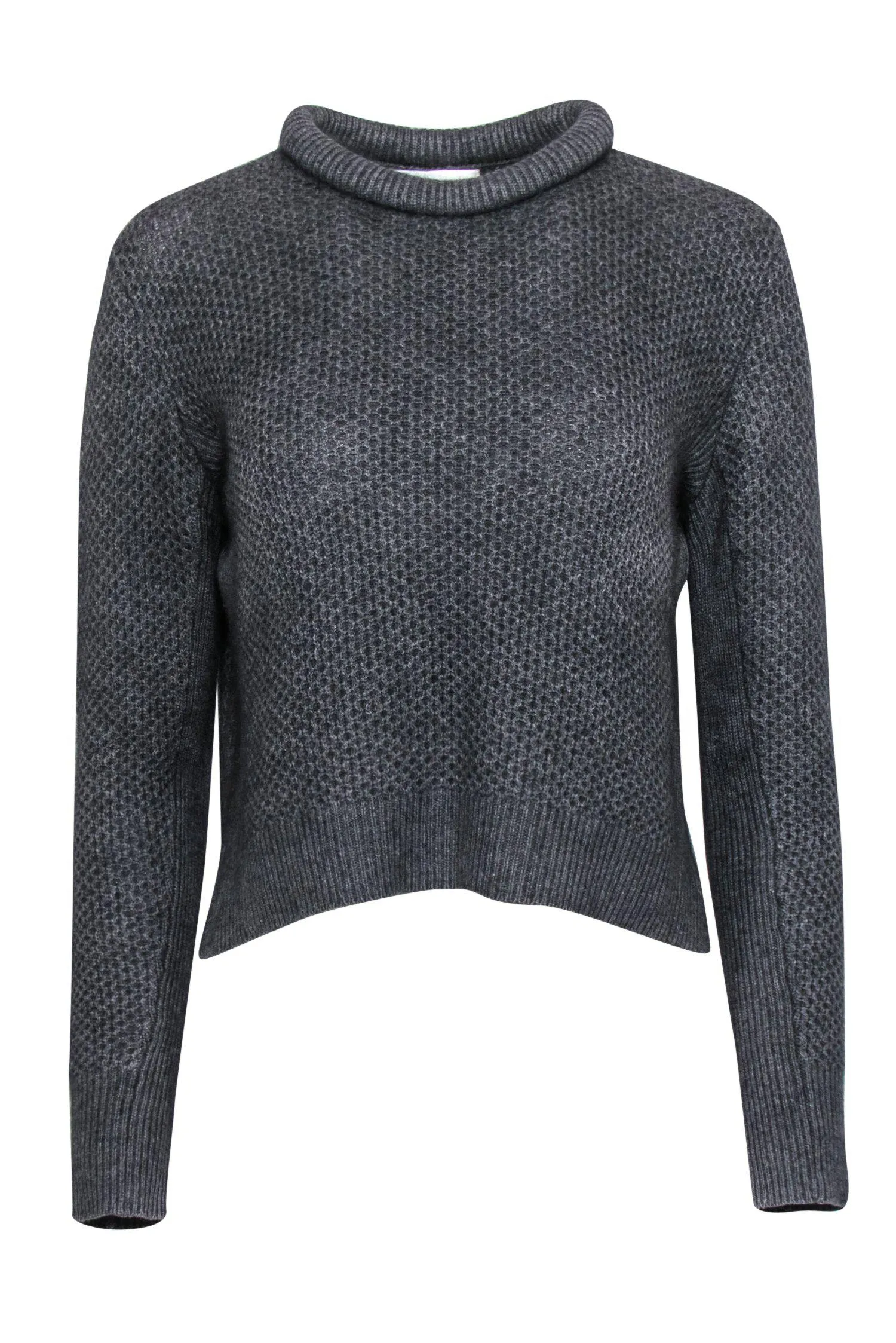 3.1 Phillip Lim - Charcoal Waffle Knit Wool Blend Sweater Sz S