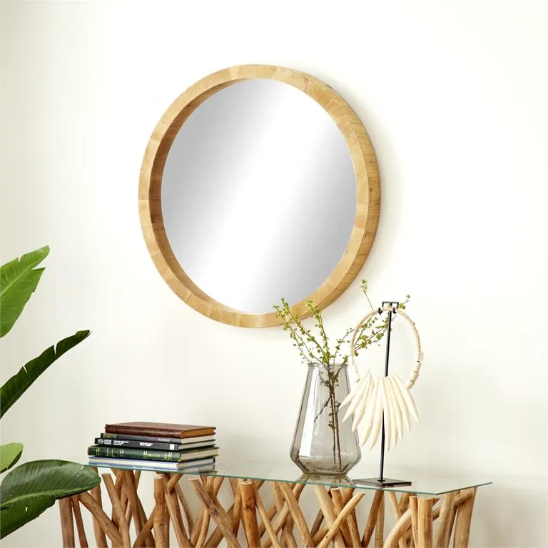 89273 Round Mirror in Brown