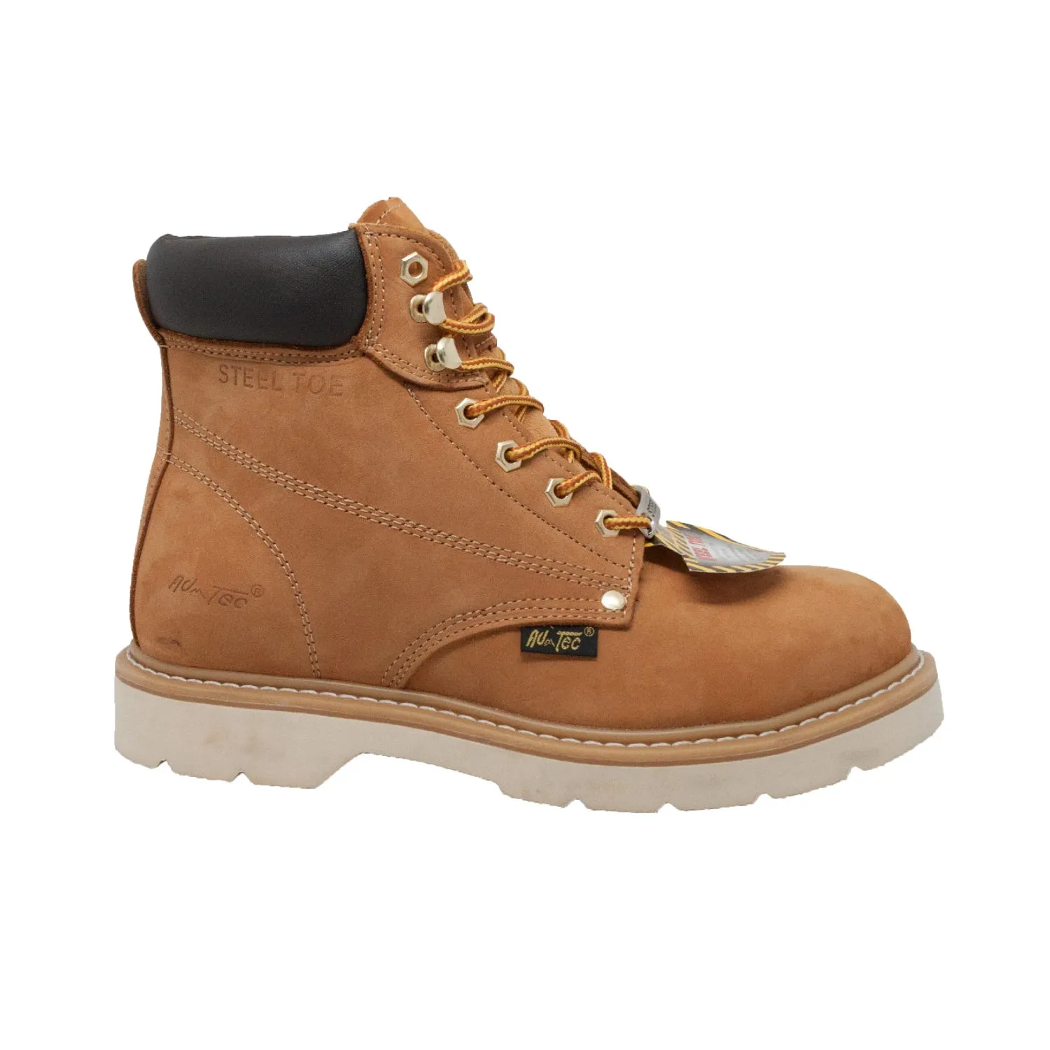 AdTec Mens 6in Steel Toe Hiker Tan Work Boots