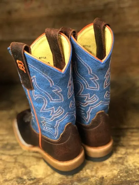 Anderson Bean Children and Youth Blue Mad Dog & Toasted Bison Square Toe Boots ABK3000