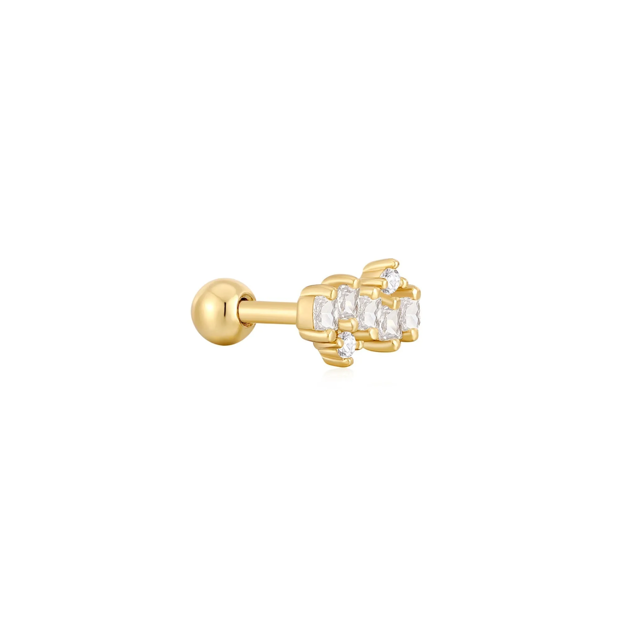 Ania Haie Gold Sparkle Cluster Climber Barbell Single Earring E047-12G