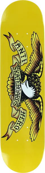 Antihero Classic Eagle Mini Skateboard Deck -7.3 Yellow DECK ONLY