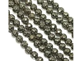 Antique Graphite Black Spherical Polished Brass Beads