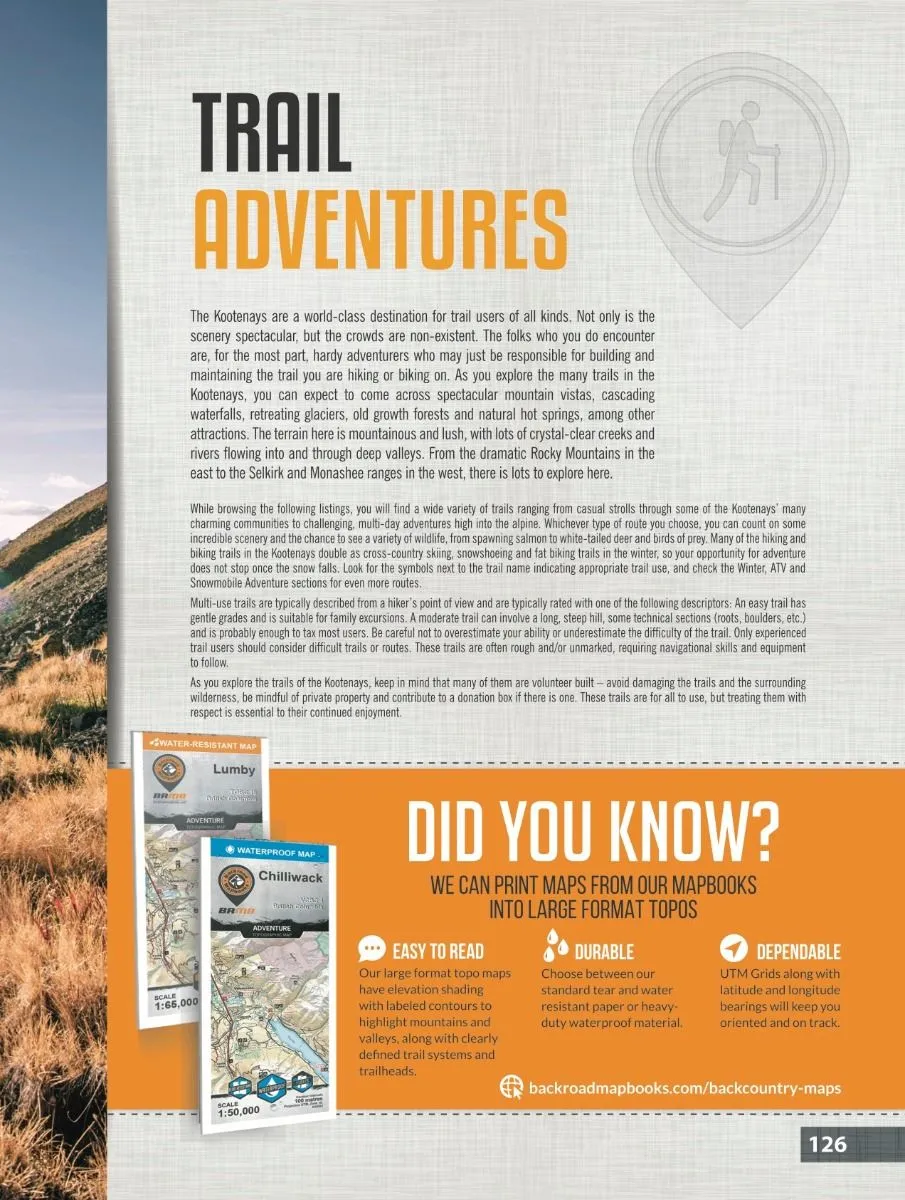 Backroad Mapbook Kootenay Rockies BC - 8th Edition