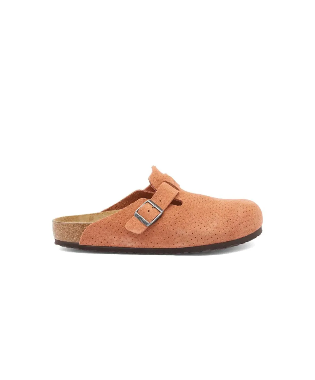 Birkenstock Boston Embossed Suede Leather Burnt Orange Clogs