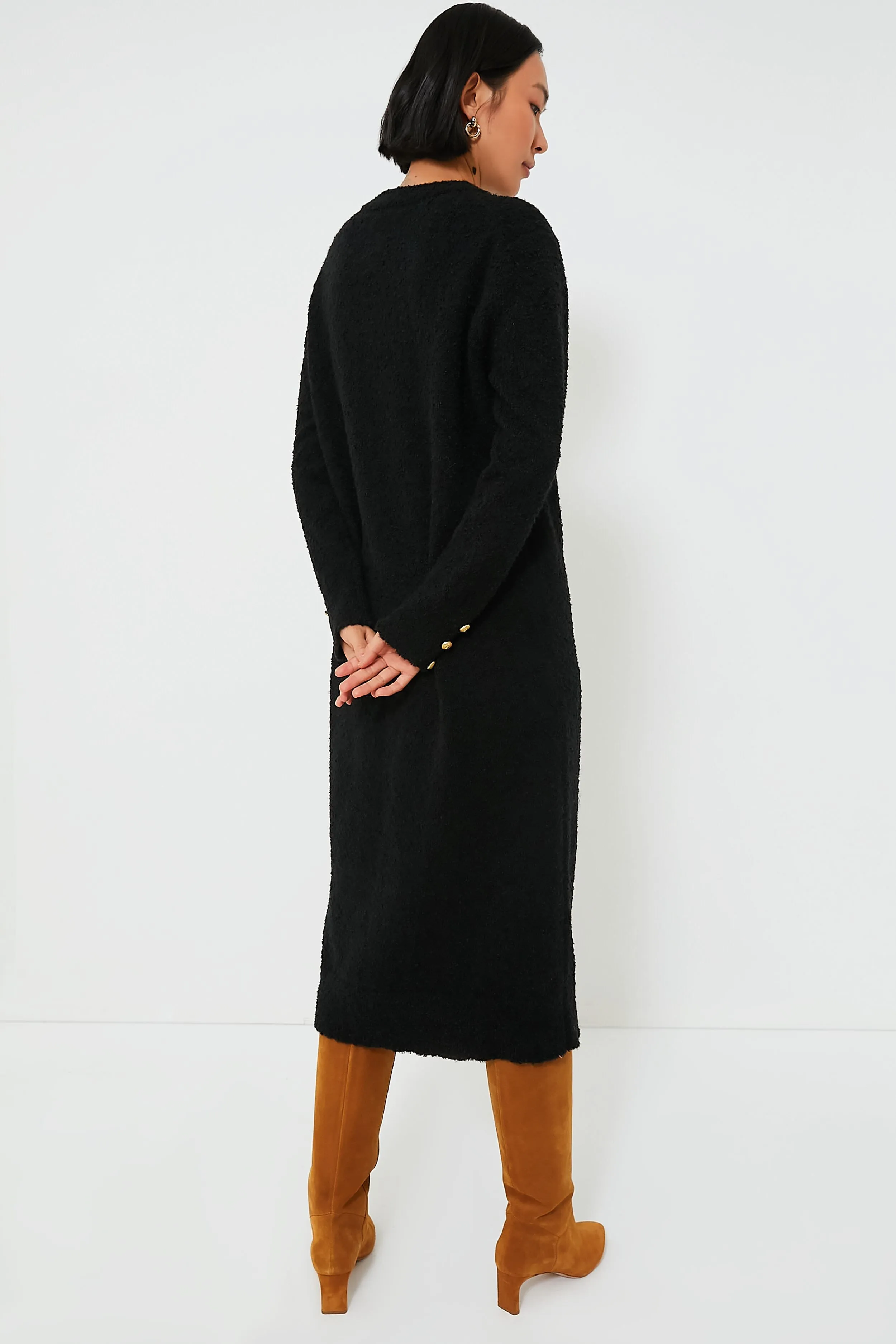 Black Boucle Knit Nelle Dress