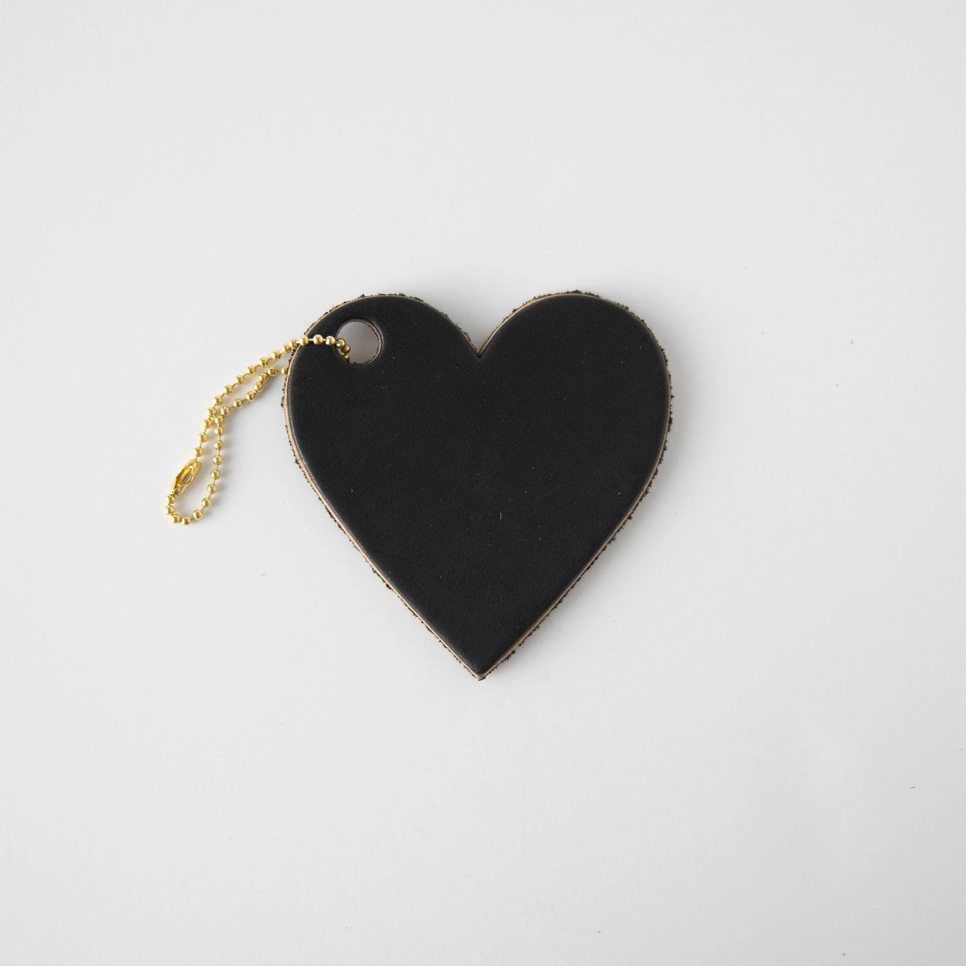 Black Leather Heart Tag