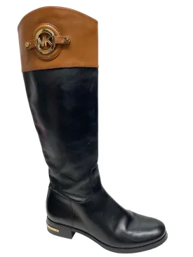 Boots Designer By Michael Kors In Black & Brown, Size: 8.5