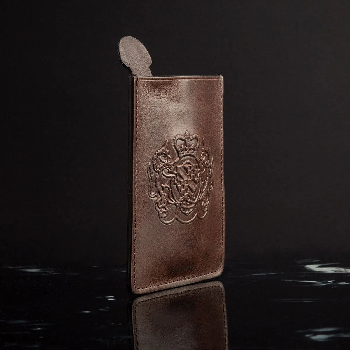 Brown Card Holder with Clip