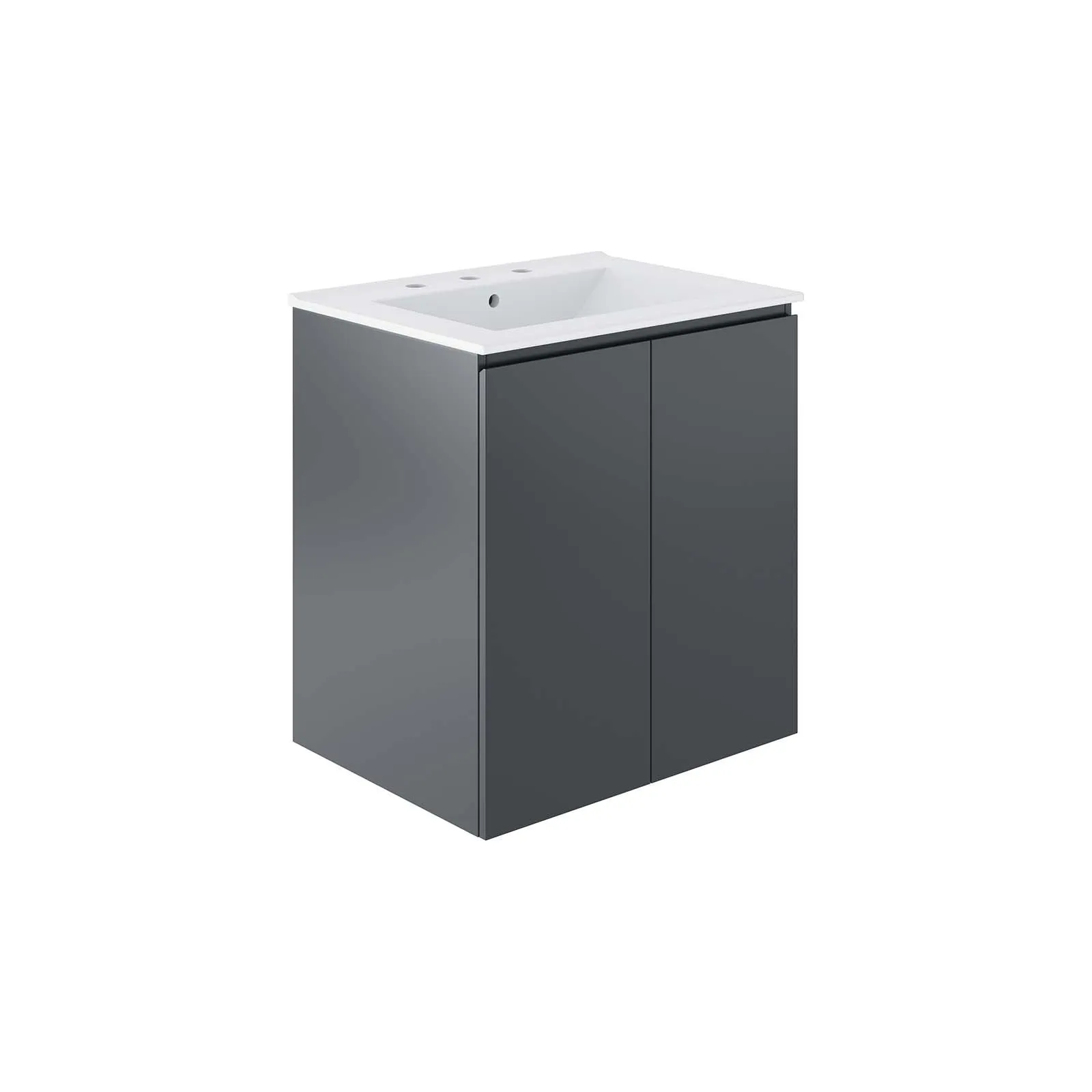 Bryn 24" Wall-Mount Bathroom Vanity By Modway - EEI-5777 - Gray White