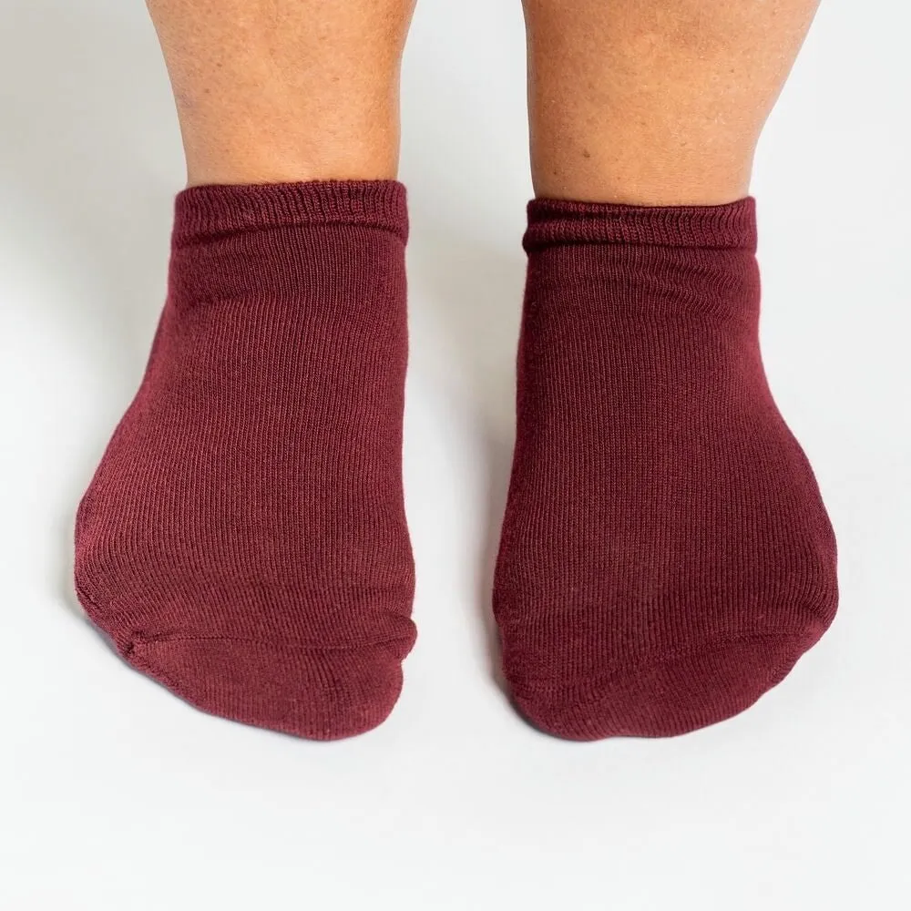 Burgundy Ankle Diabetic Socks