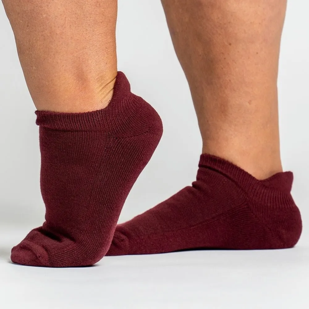 Burgundy Ankle Diabetic Socks