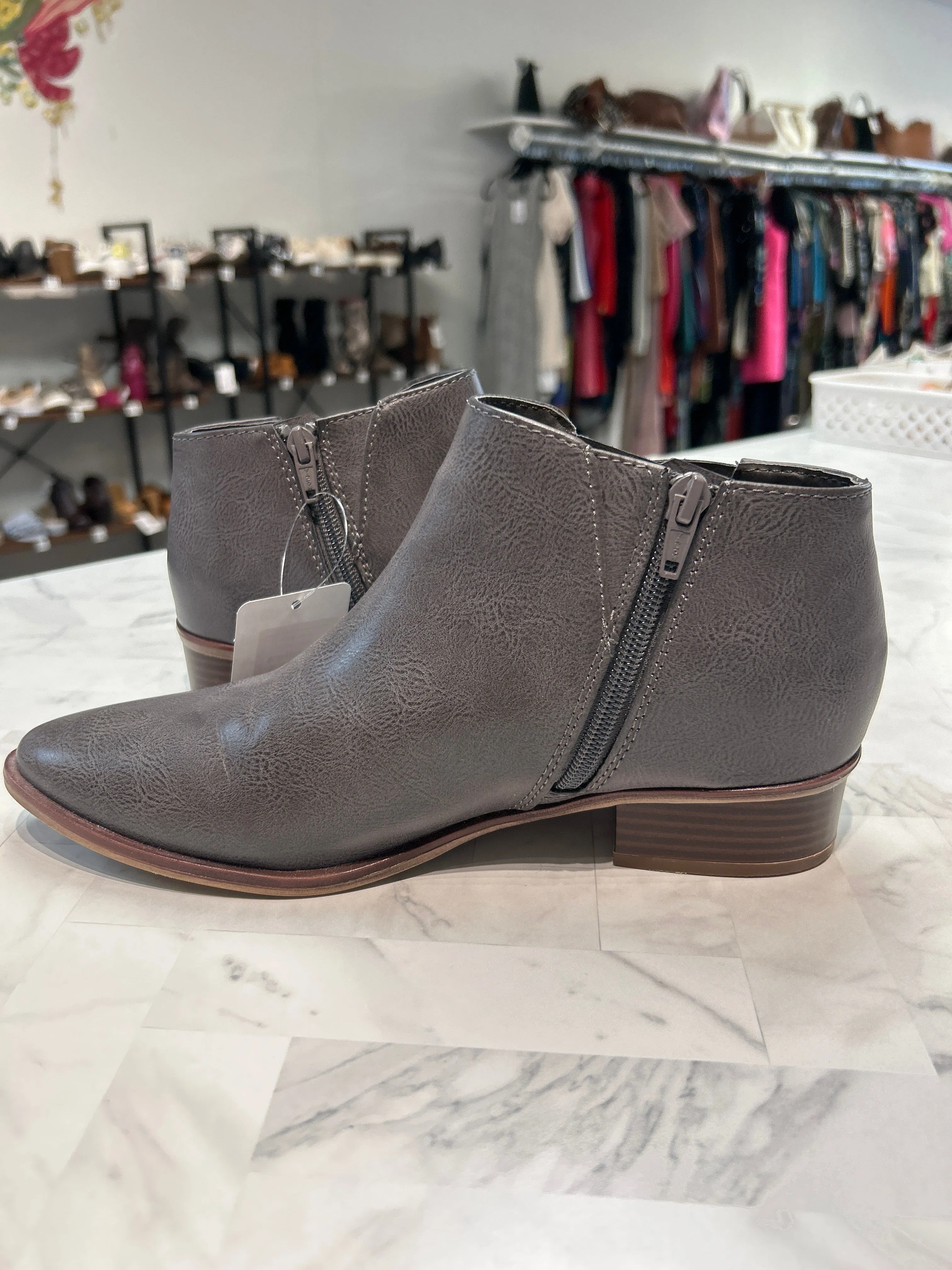 Candie's Gray Ankle Boots, 8.5