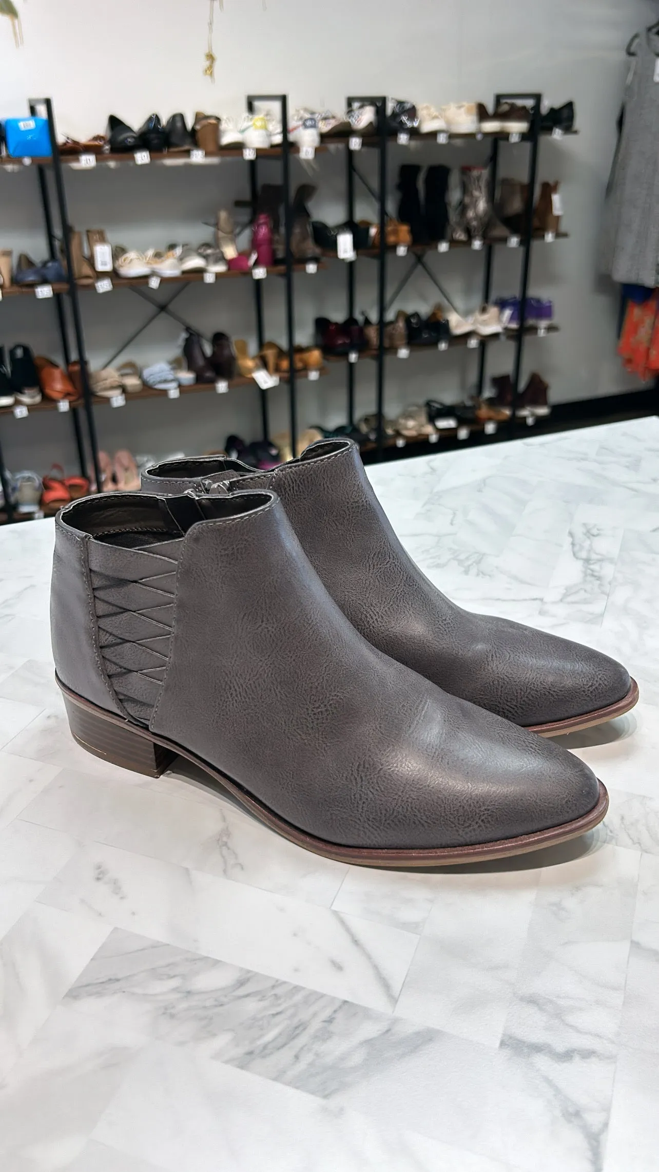 Candie's Gray Ankle Boots, 8.5