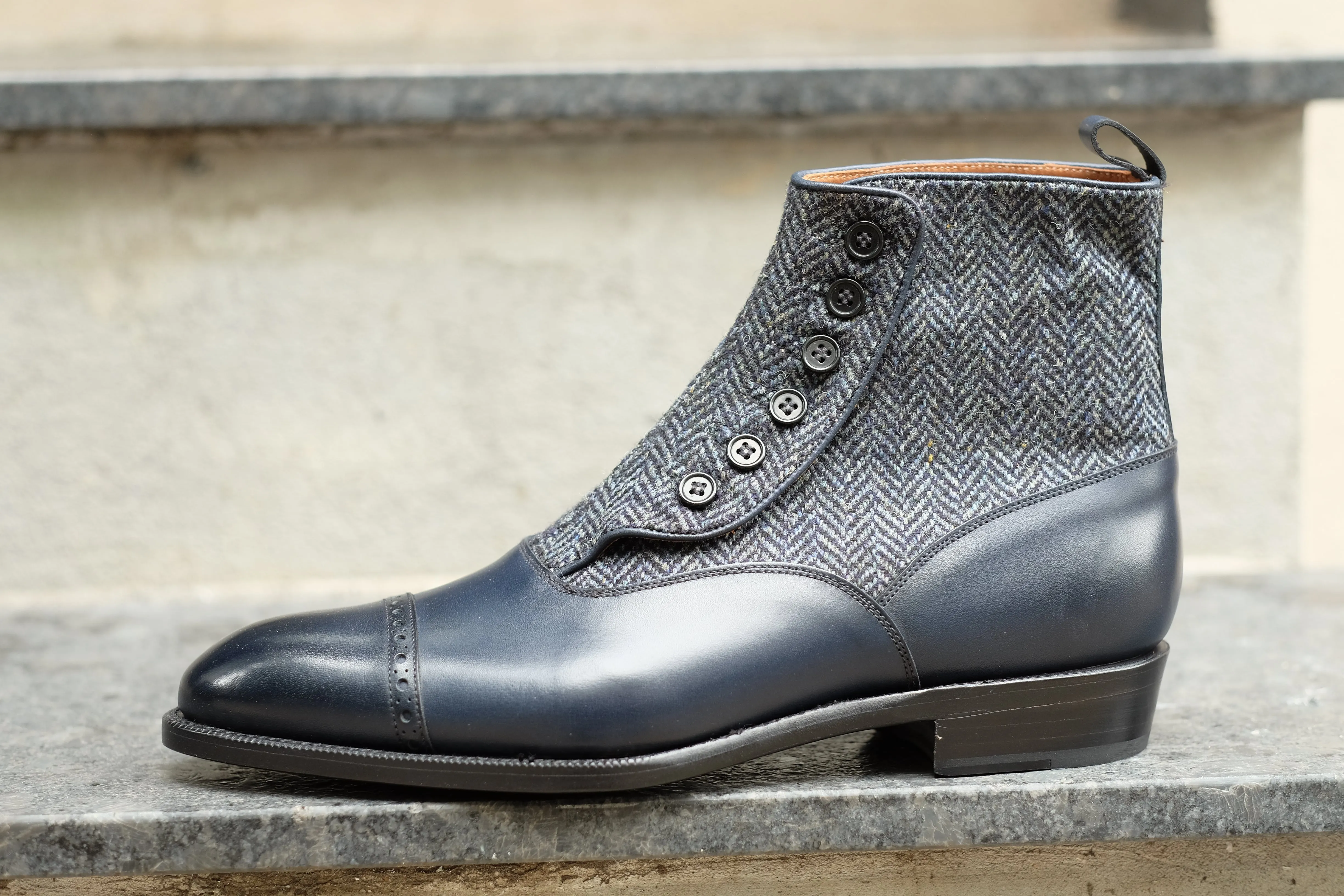 Carkeek II - Midnight Calf / Blue Tweed - DISCONTINUED