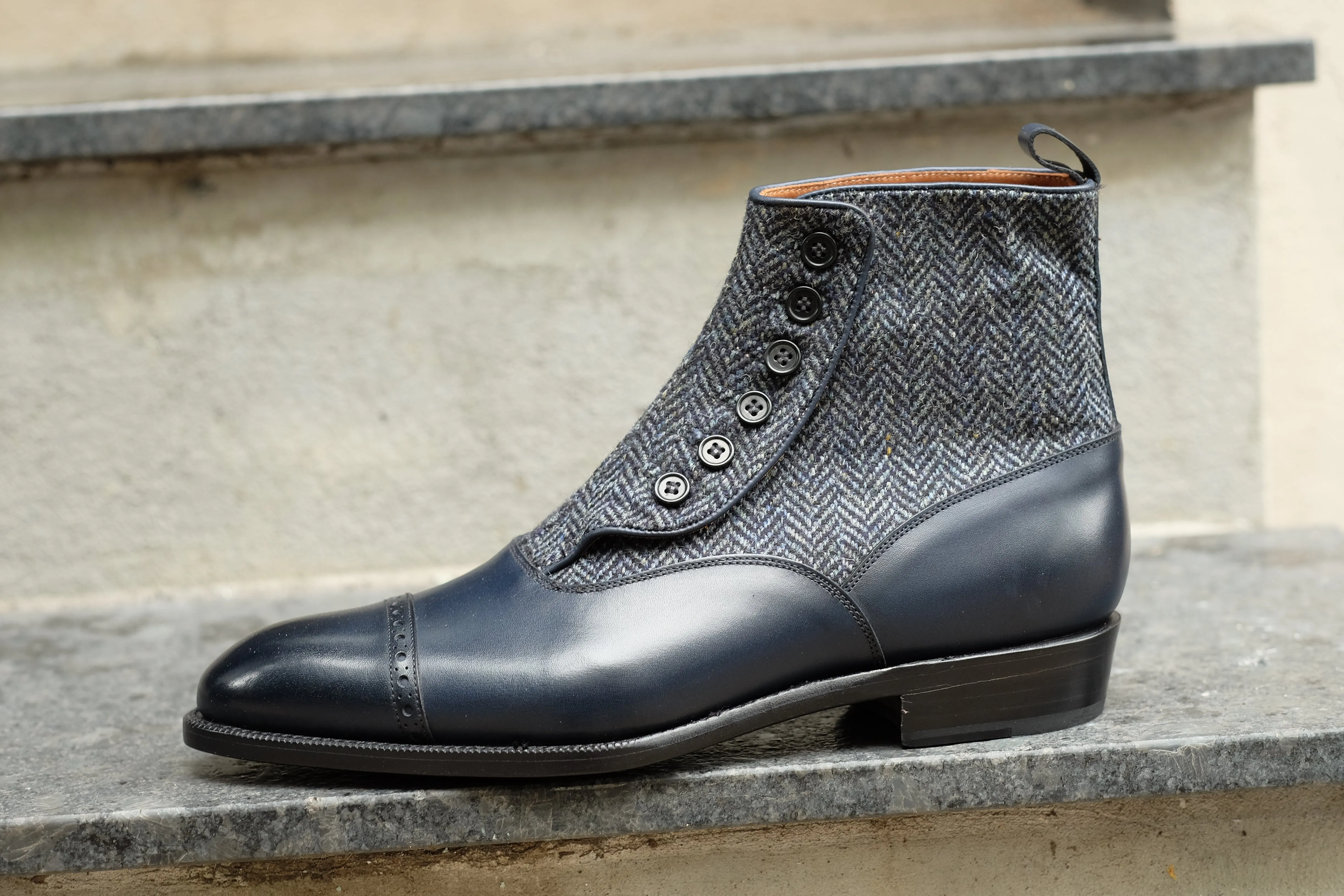 Carkeek II - Midnight Calf / Blue Tweed - DISCONTINUED