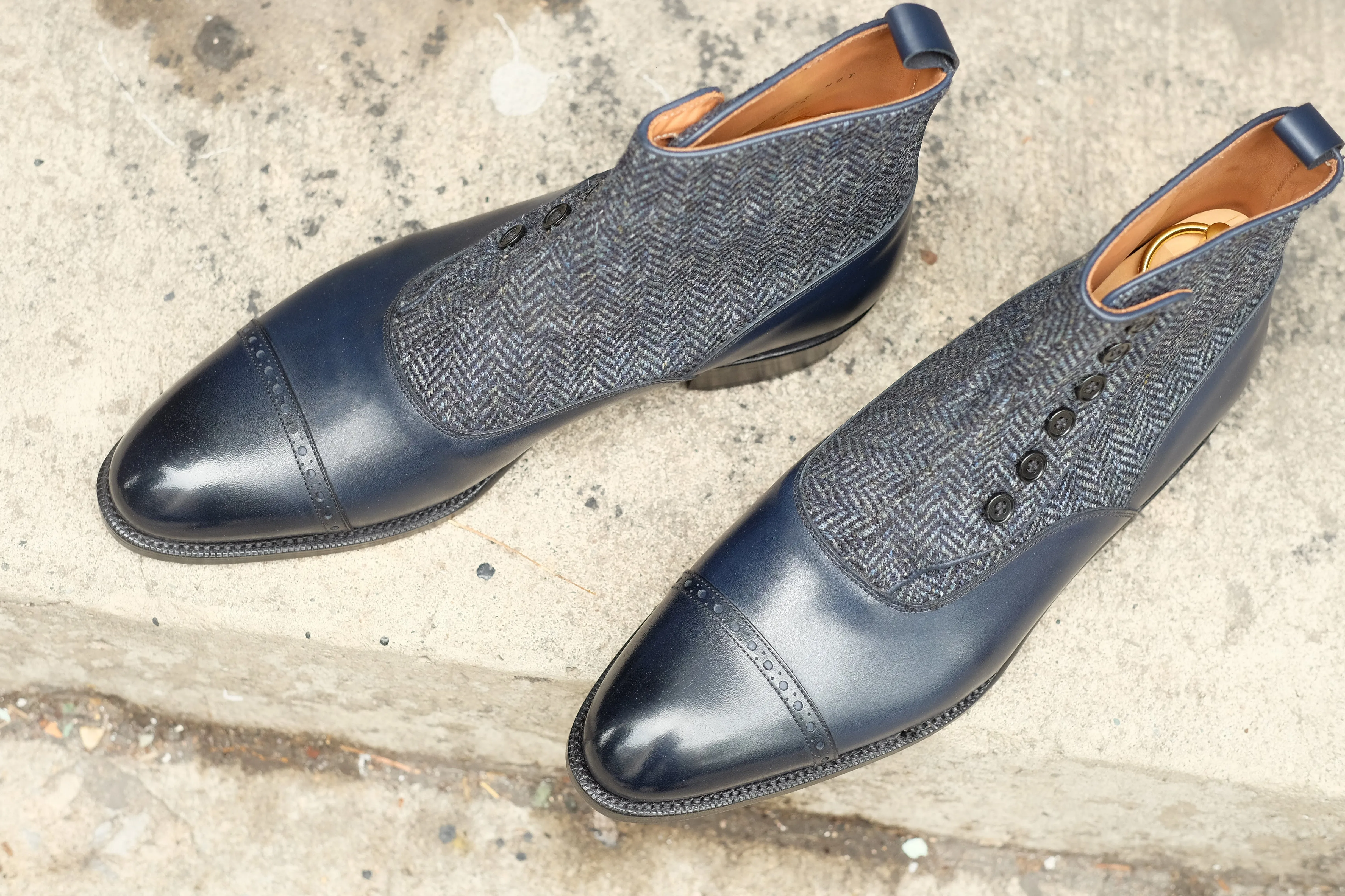 Carkeek II - Midnight Calf / Blue Tweed - DISCONTINUED