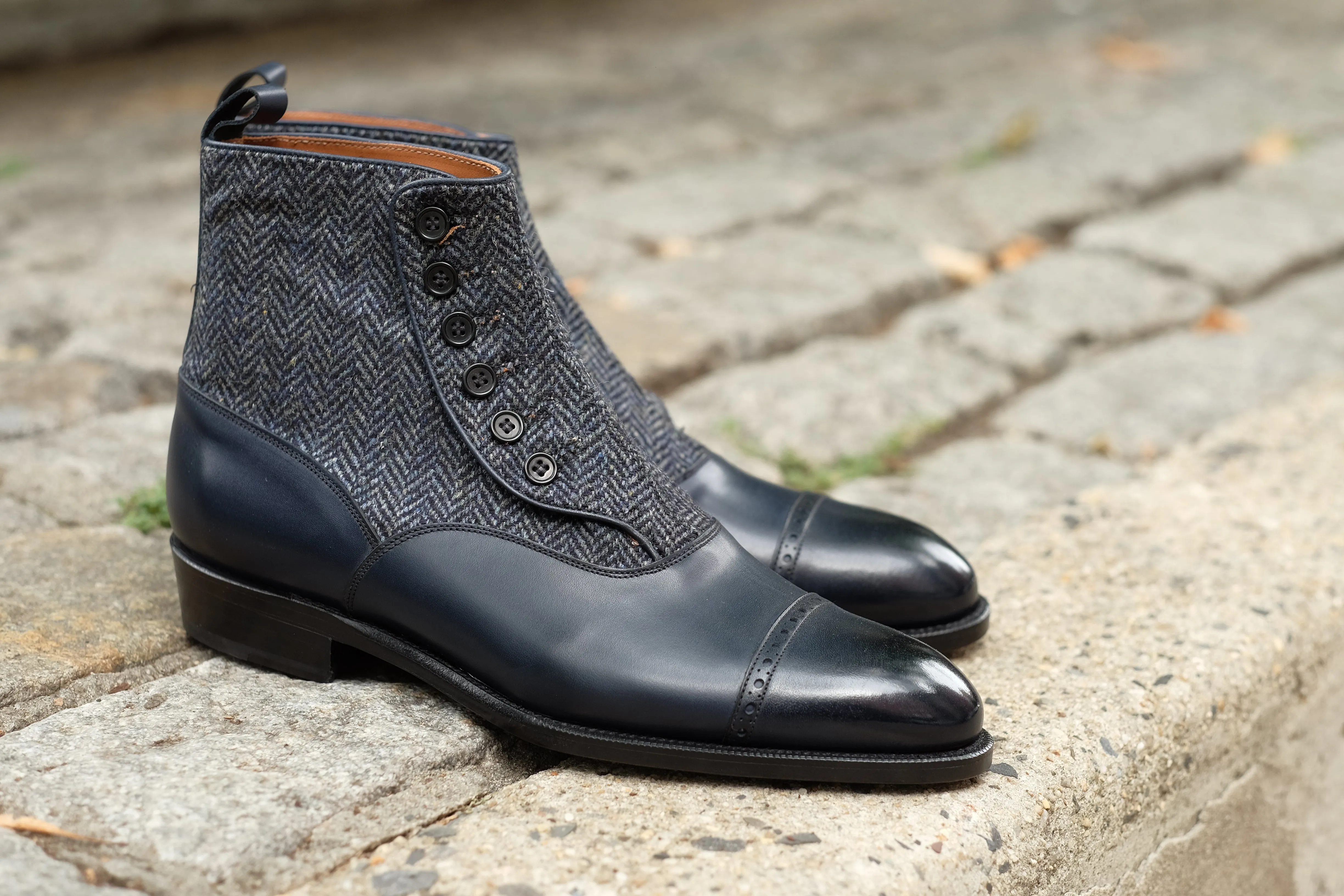 Carkeek II - Midnight Calf / Blue Tweed - DISCONTINUED