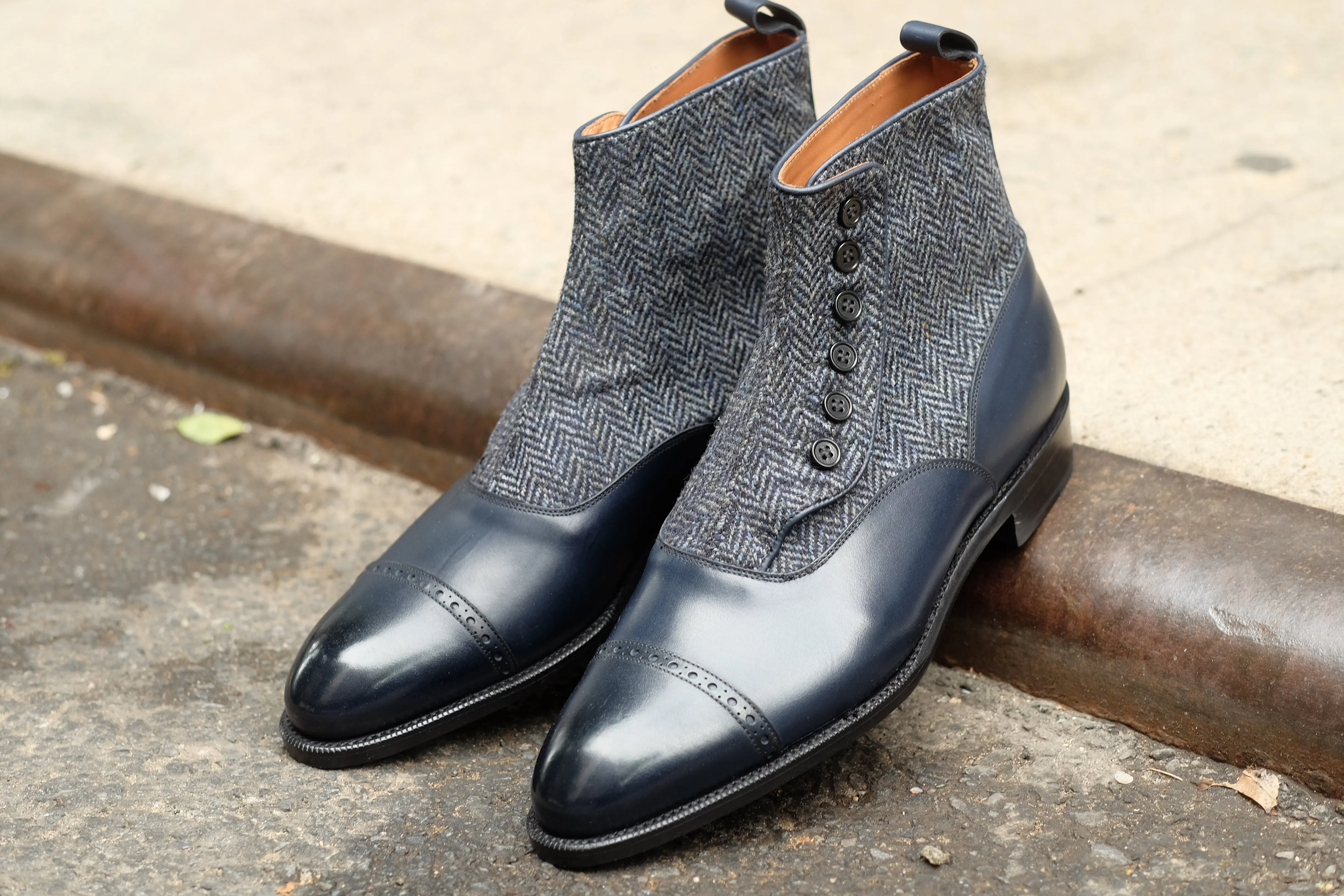 Carkeek II - Midnight Calf / Blue Tweed - DISCONTINUED