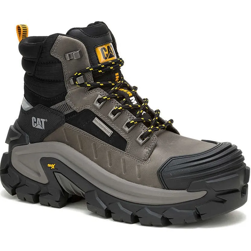 Cat Men's Invader Max Comp Toe WP Slip Resistant Work Boot -Gargoyle- P91730