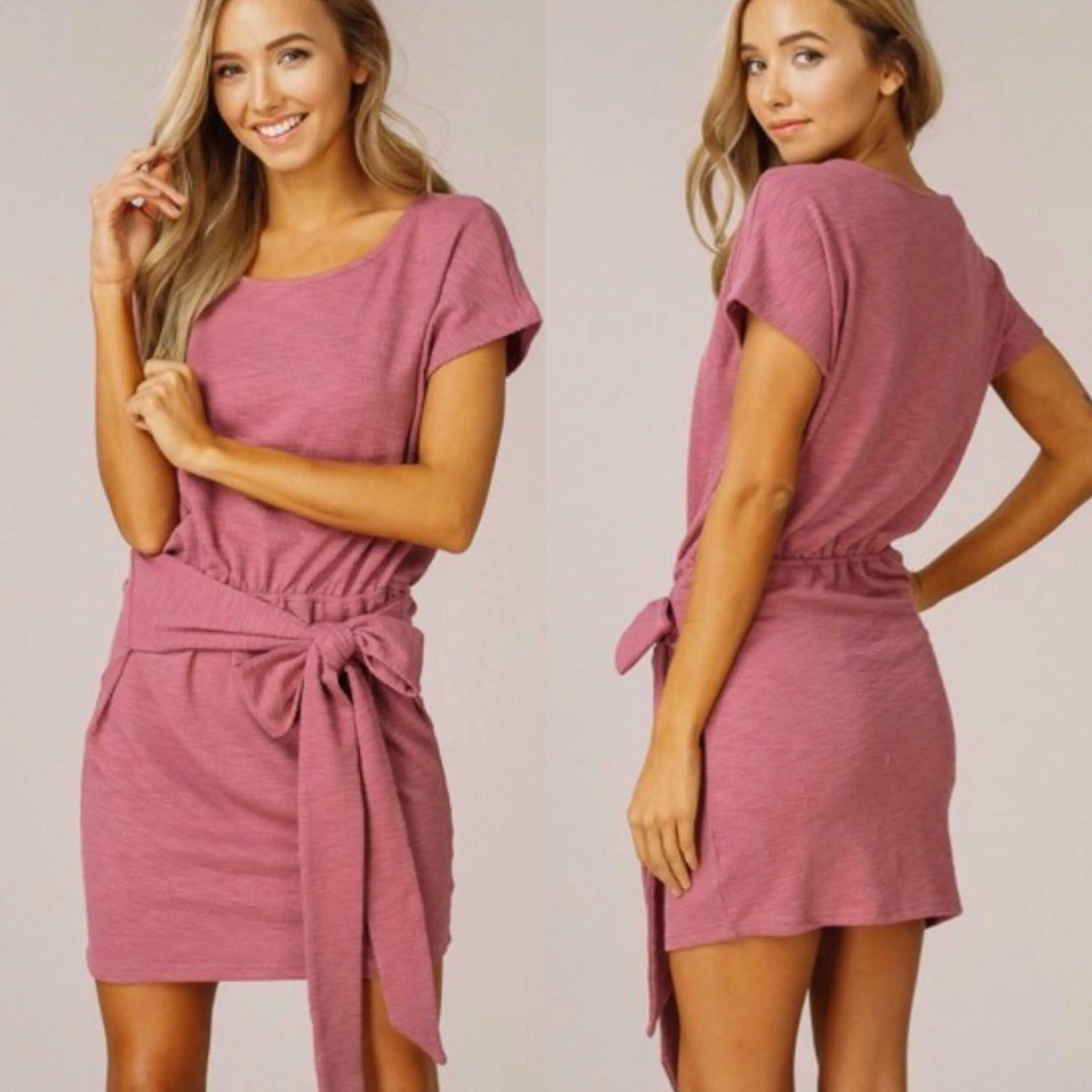 Chloe Ribbed Knit Wrap Dress