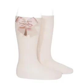 Condor Knee High Socke With side Bow -Nude