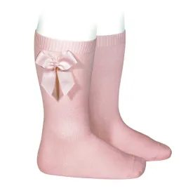 Condor Knee High Socks With Side Bow Blush Pin