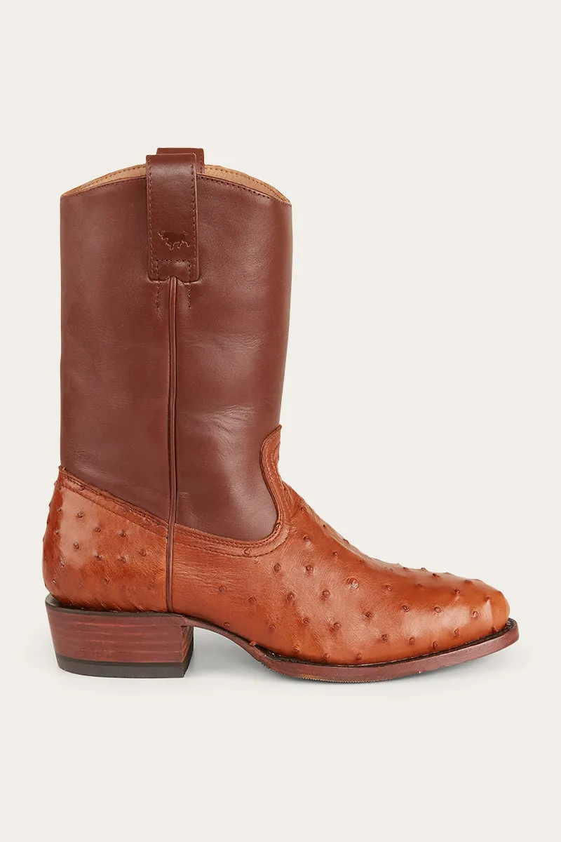 Davidson Mens Ostrich Boot - Chestnut