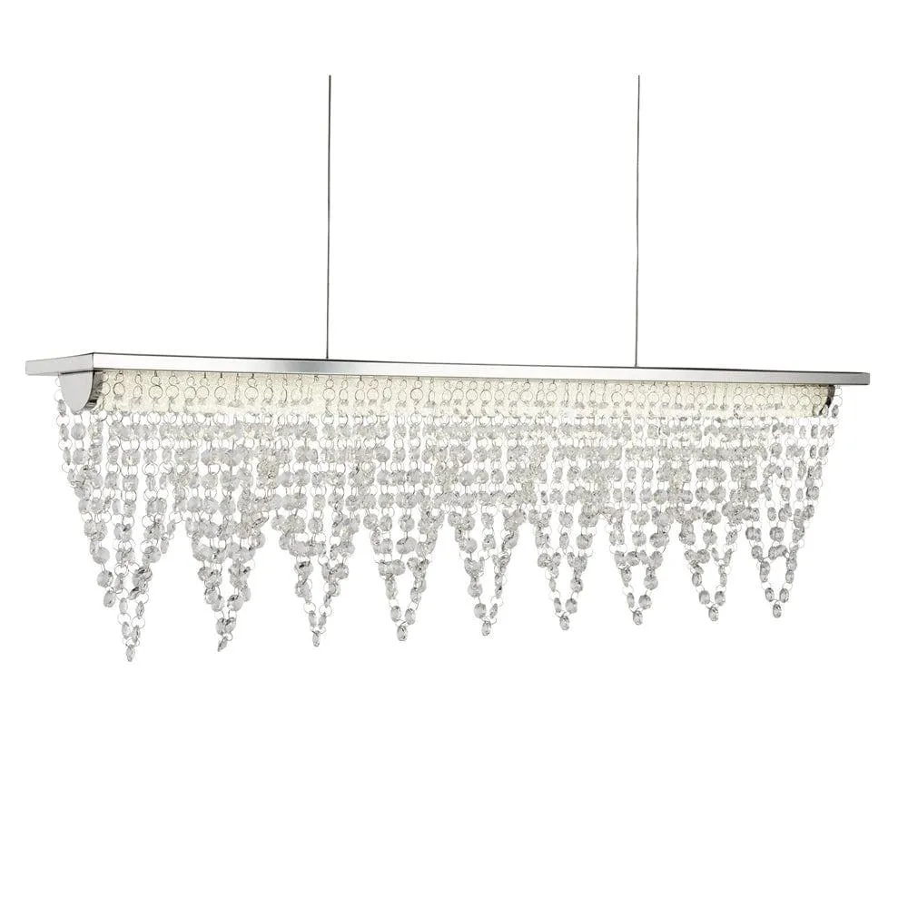 Drape LED Polished Chrome & Crystal Ceiling Bar Searchlight