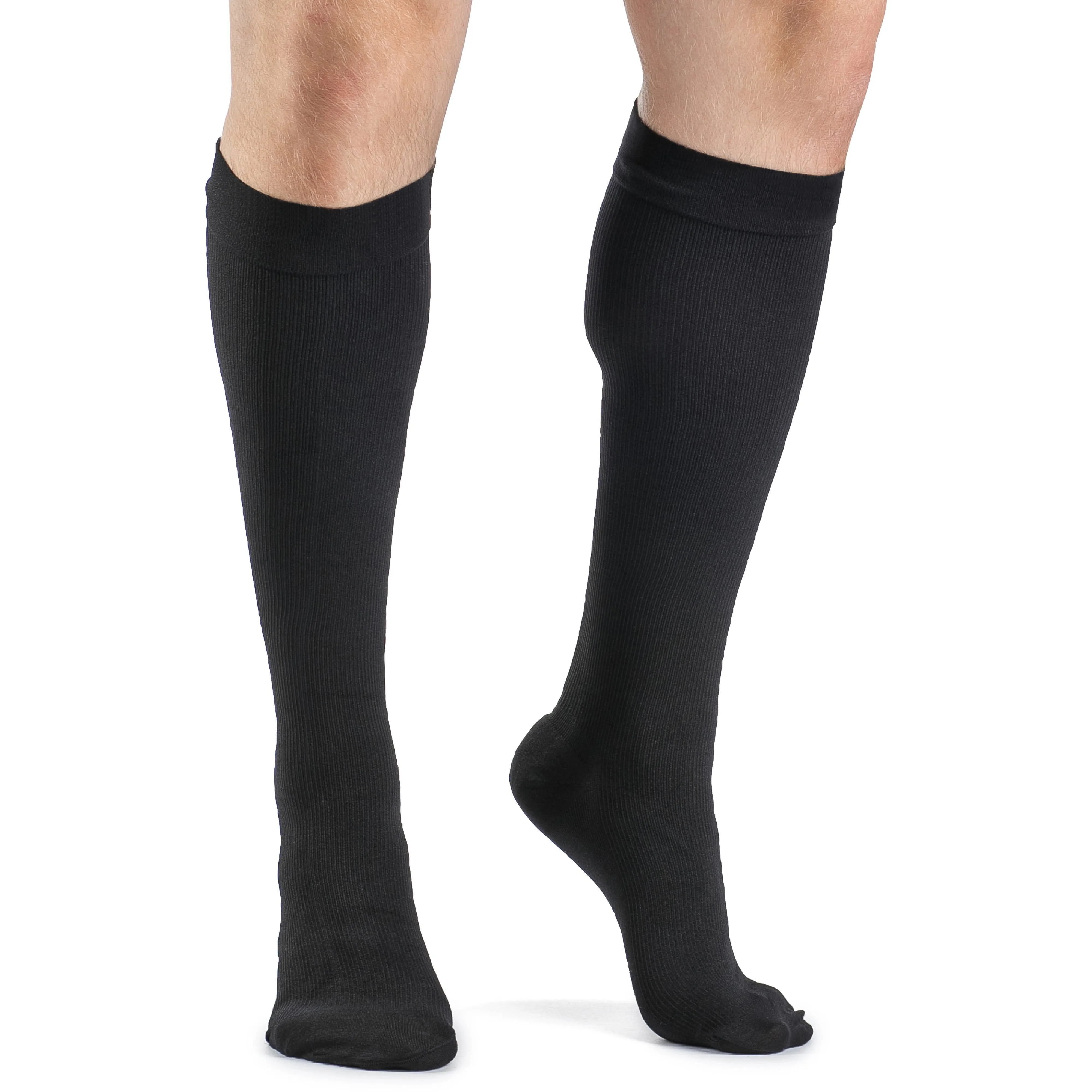 Dynaven Opaque Ribbed Men's Knee High 15-20 mmHg