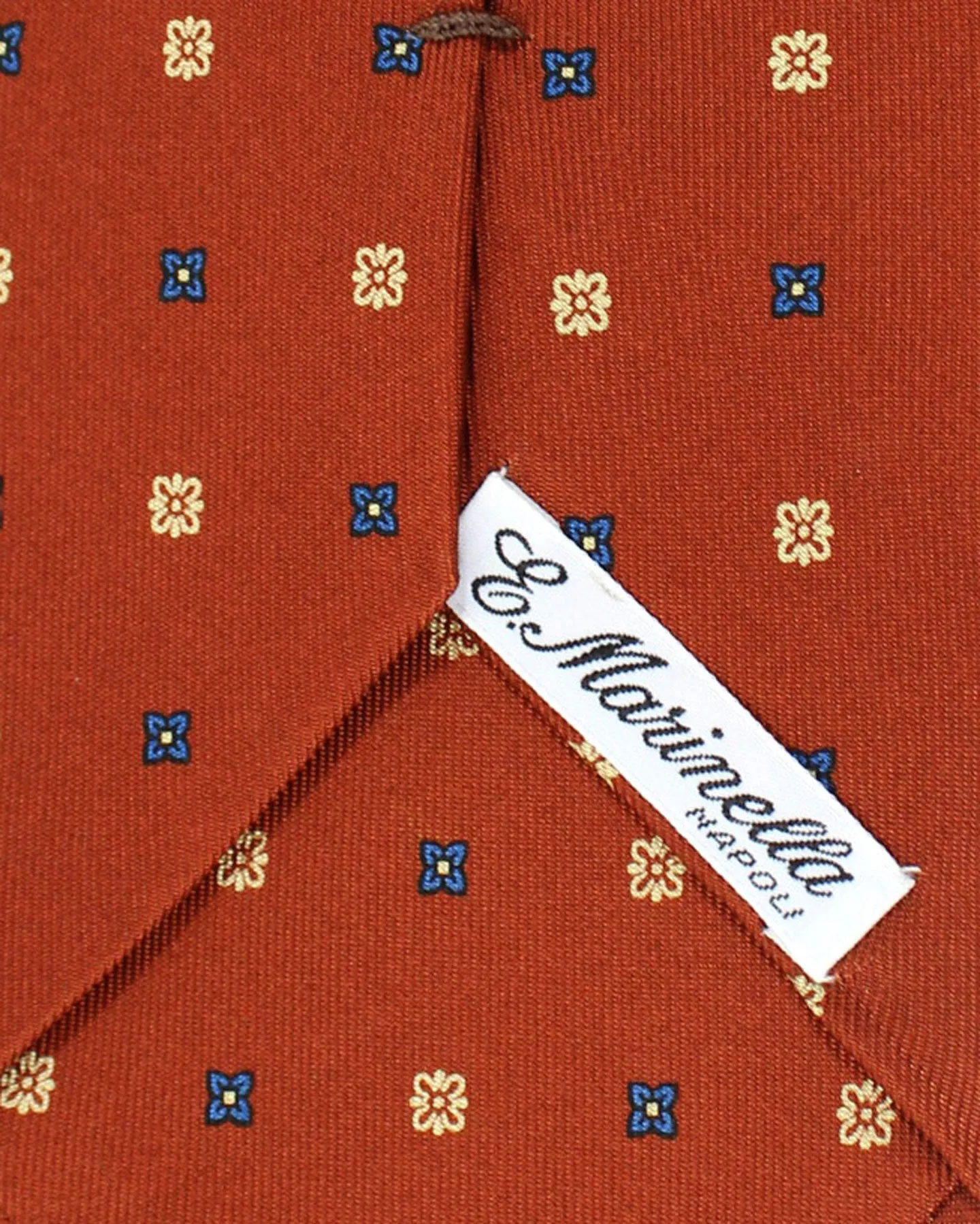 E. Marinella Tie Brown Mini Floral Design