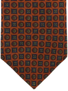 E. Marinella Tie Brown Mini Flowers Medallions