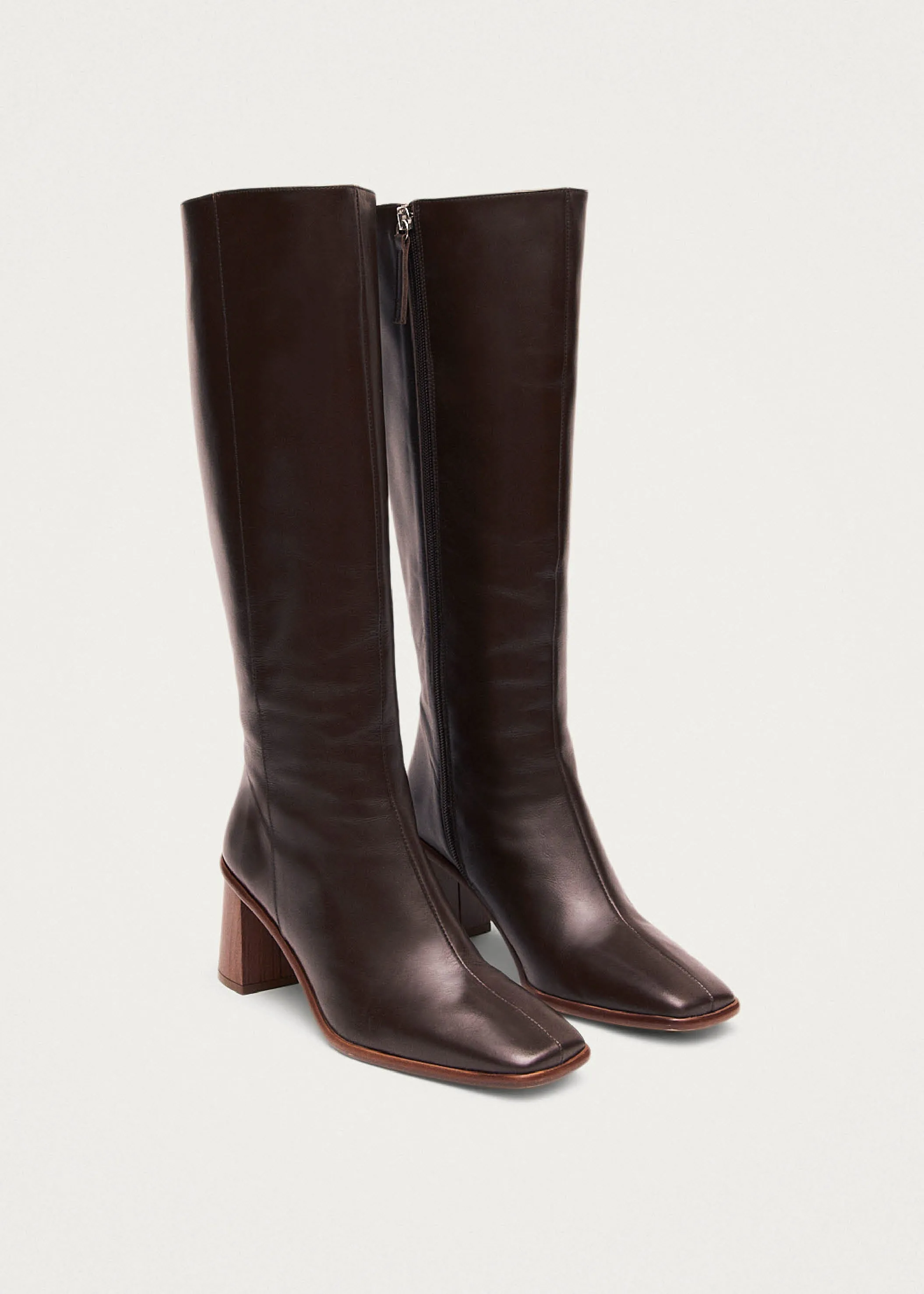 East Coffee Brown Leather Boots