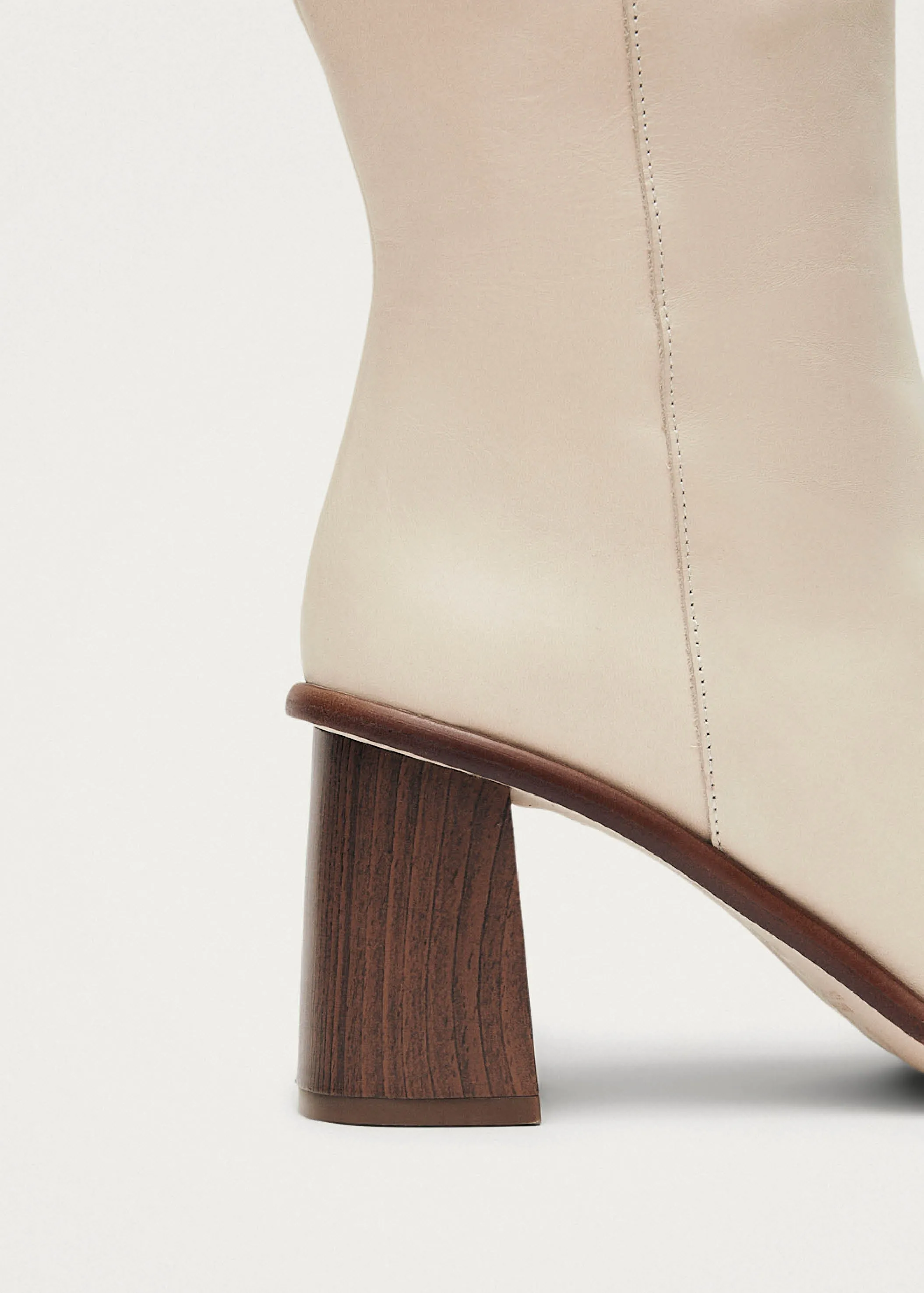 East Cream Leather Boots