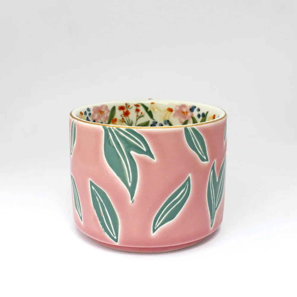 Eden Leaf Pink Ceramic Mug