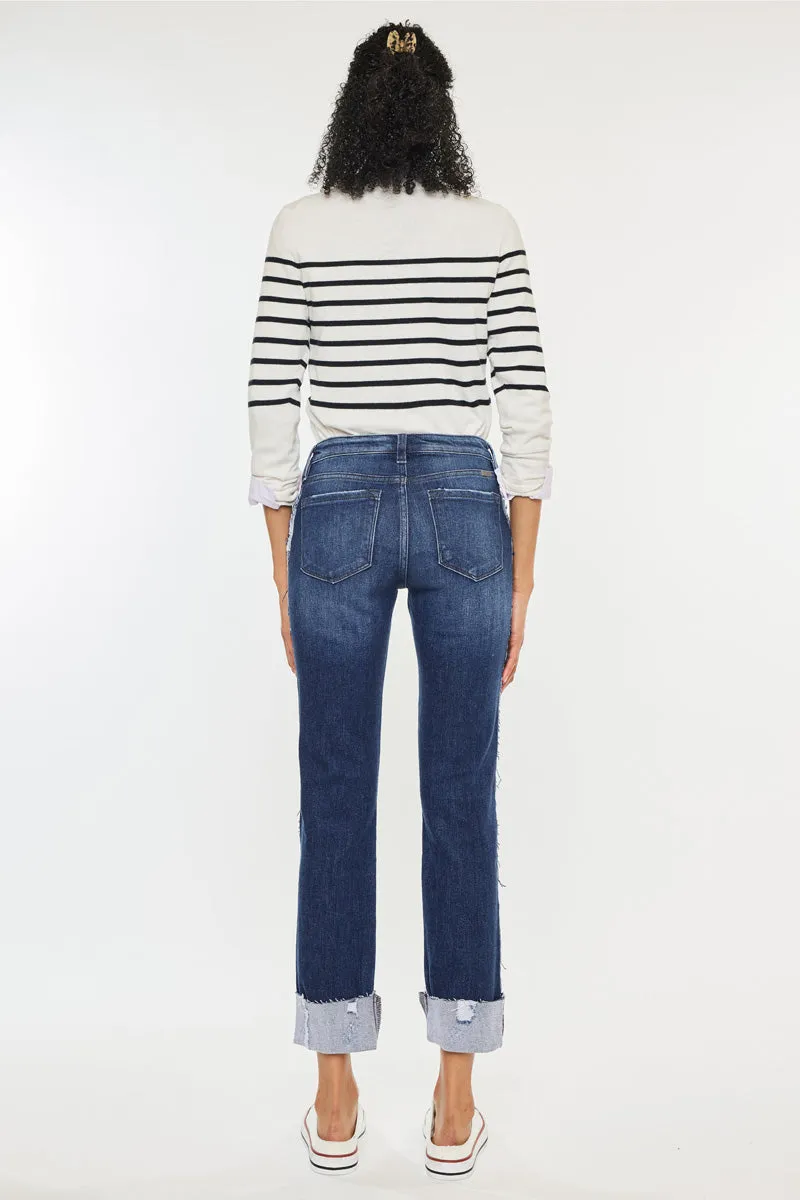 Fallon Mid Rise Slim Straight Leg Jeans