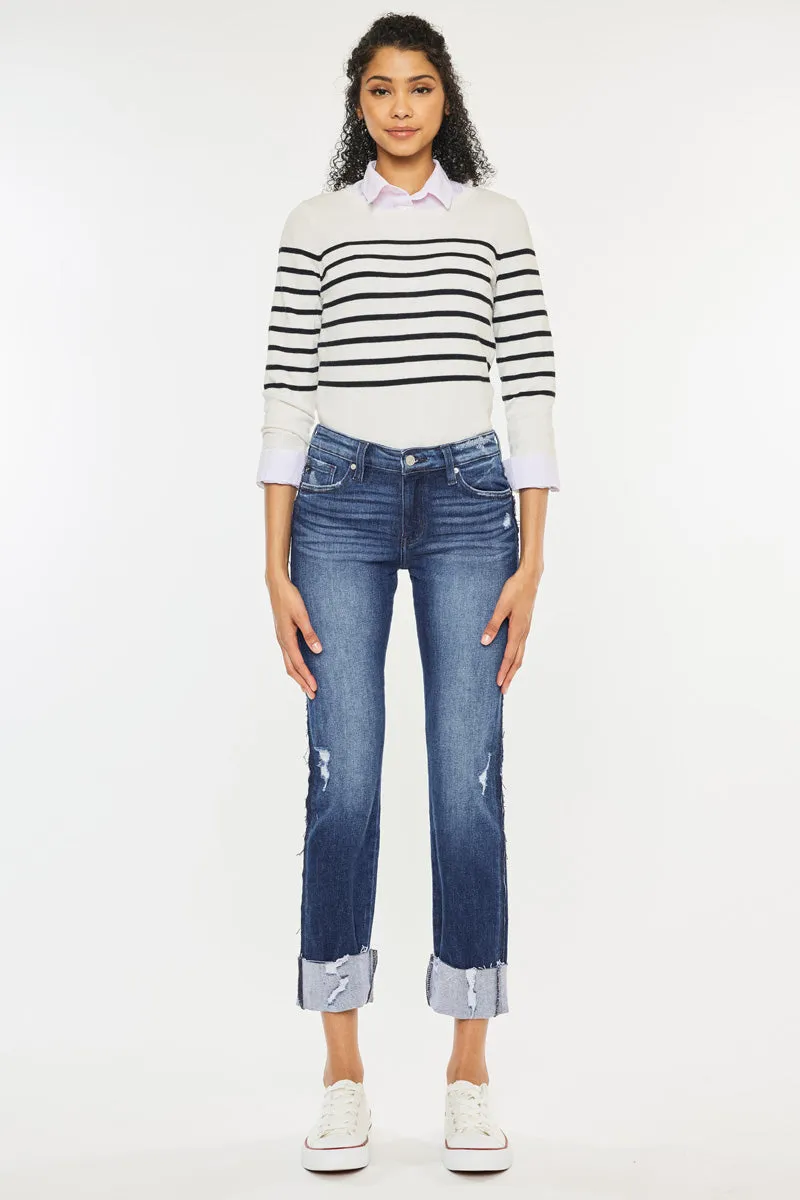 Fallon Mid Rise Slim Straight Leg Jeans