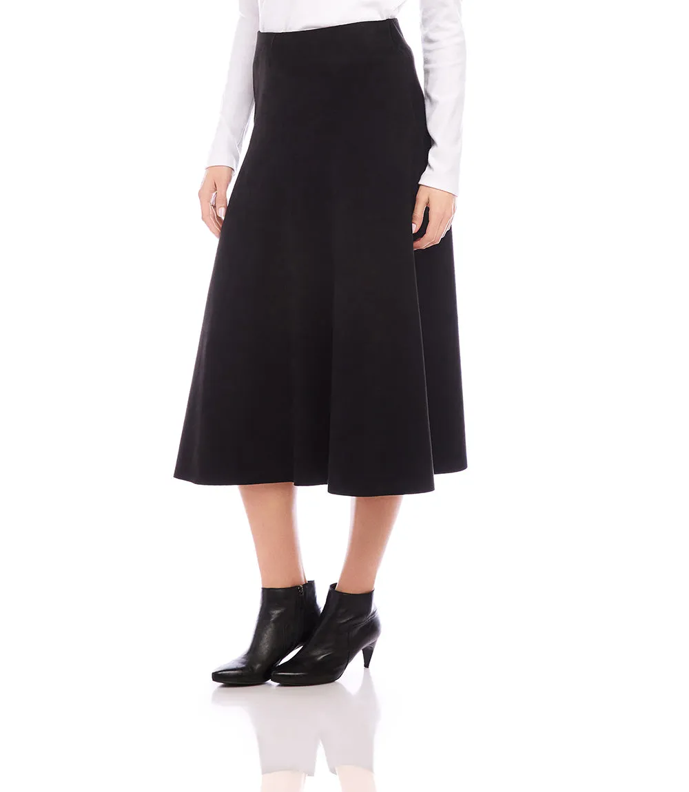 Faux Suede Midi Skirt