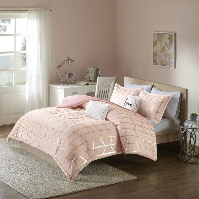 Fibya Standard Geometric Printed Comforter Set