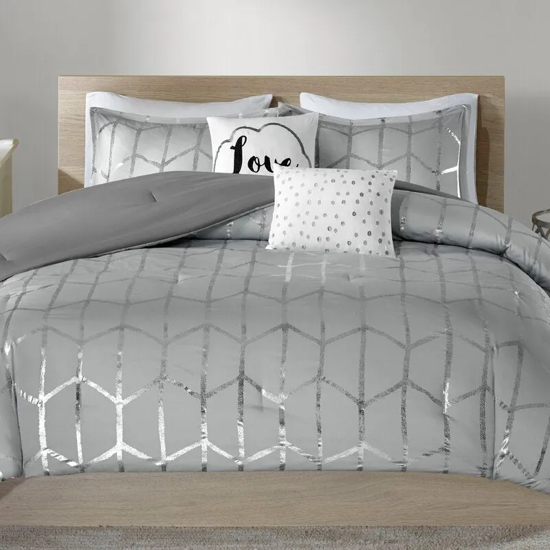 Fibya Standard Geometric Printed Comforter Set