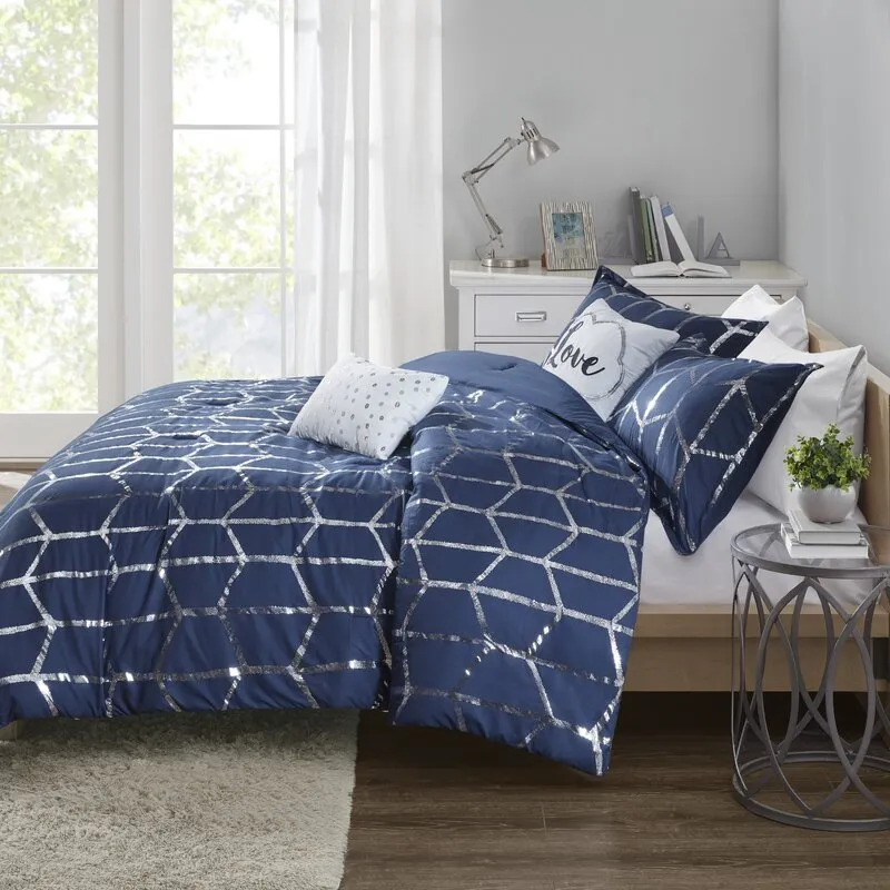 Fibya Standard Geometric Printed Comforter Set