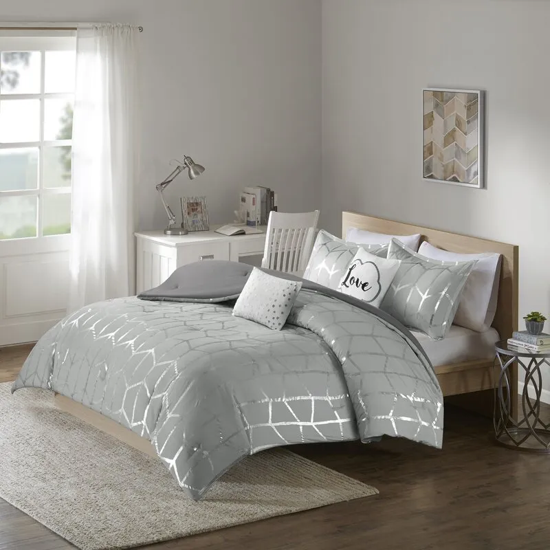 Fibya Standard Geometric Printed Comforter Set